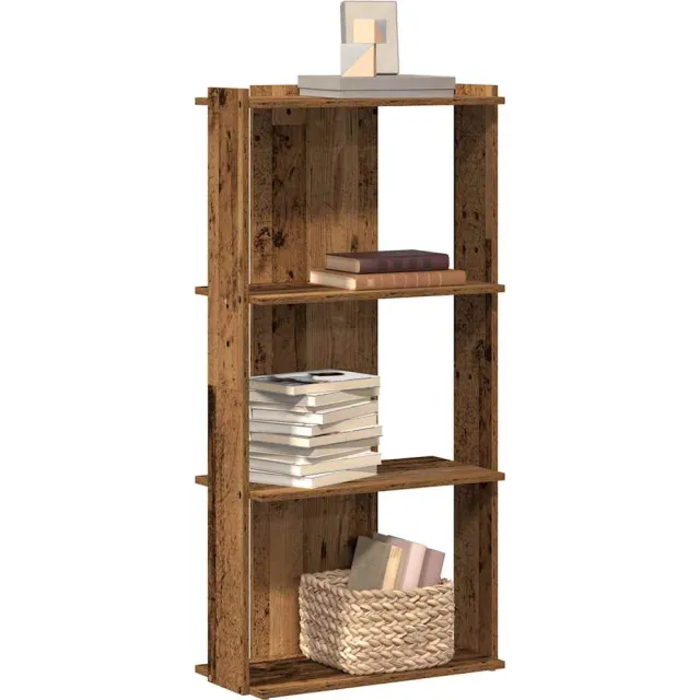 vidaXL Boekenkast 3-laags 60x30x120 cm bewerkt hout oud houtkleur Bruin