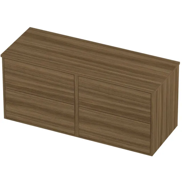 Proline Deck Badmeubelset Voor Grepen Symmetrisch Kader 120x46x54 cm Caramel Walnut Houtlook
