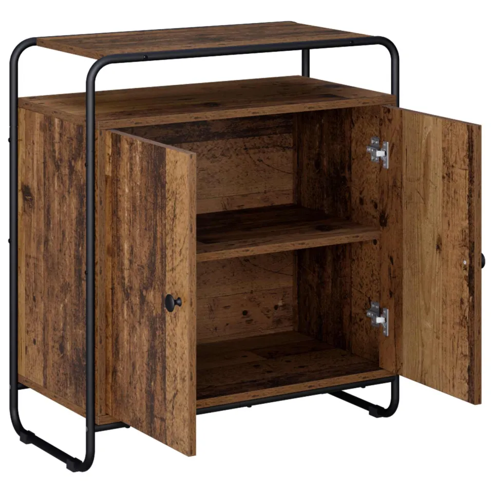 vidaXL Dressoir Oud hout 68 x 35 x 75 cm Bewerkt hout Bruin