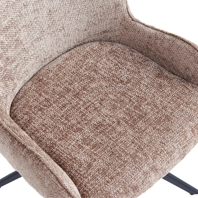Set van 2 - Nest of Nora Gestoffeerde eetkamerstoelen Olli - Taupe keukenstoelen