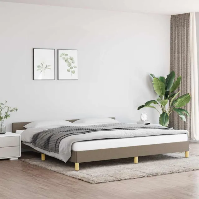 vidaXL Bedframe zonder matras stof taupe 200x200 cm