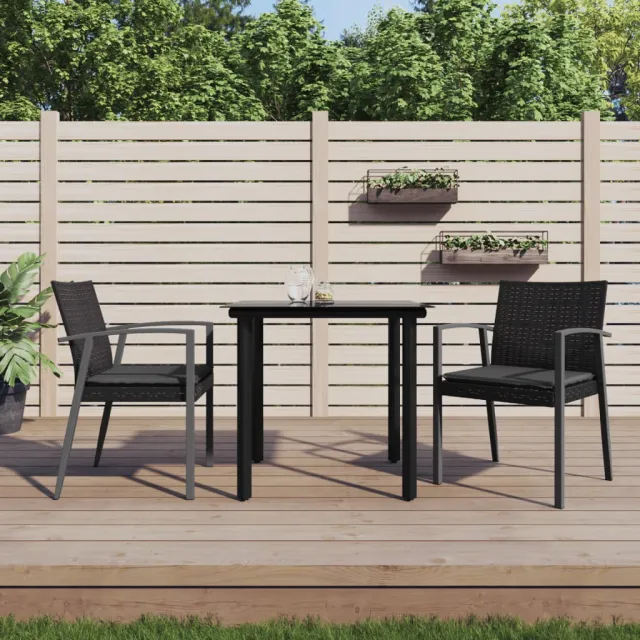 vidaXL 3-delige Tuinset met kussens poly rattan en staal, foto 2