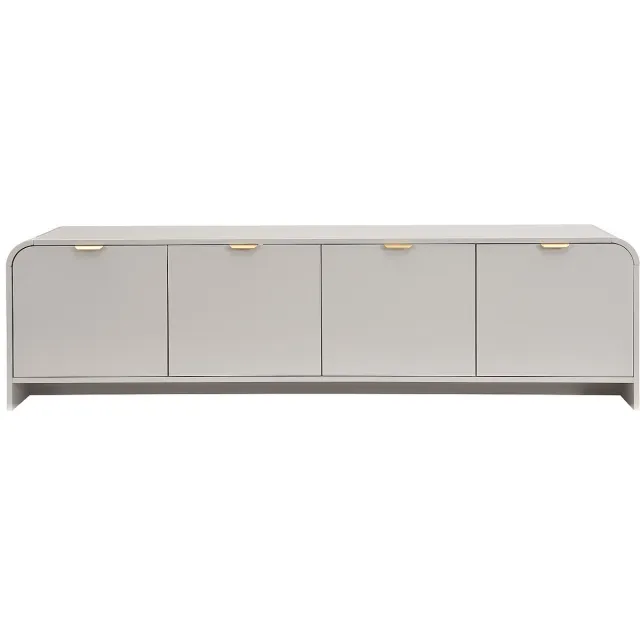 Vente-unique Tv-meubel met 4 deuren - Beige en goud - ORALINO