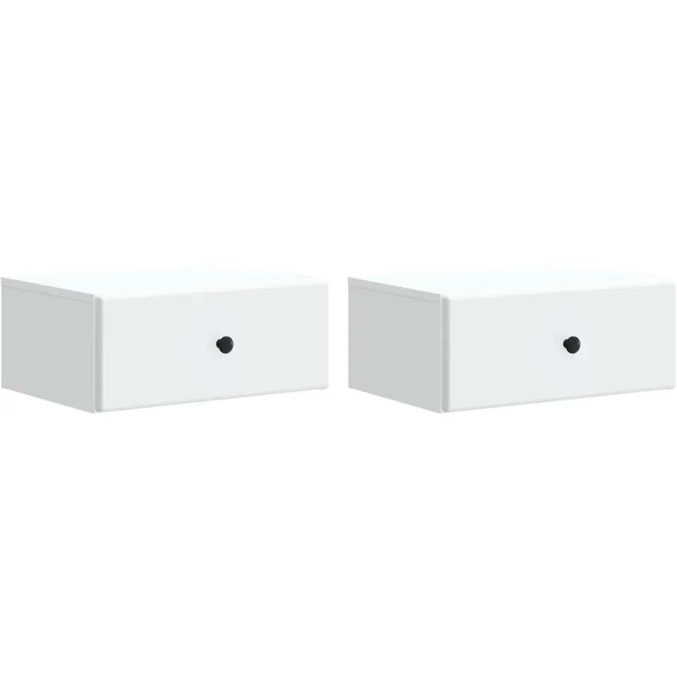 vidaXL Wandbeugel Bedkast 2 st Wit 49 x 34,5 x 20 cm Bewerkt hout, foto 3