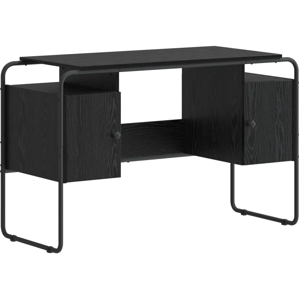 vidaXL Bureau met opbergruimte Zwart eiken 120 x 50.5 x 75.5 cm, foto 3