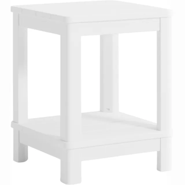 Keter Troy Deluxe Bijzettafel - 40.5x40.5x52cm - Wit