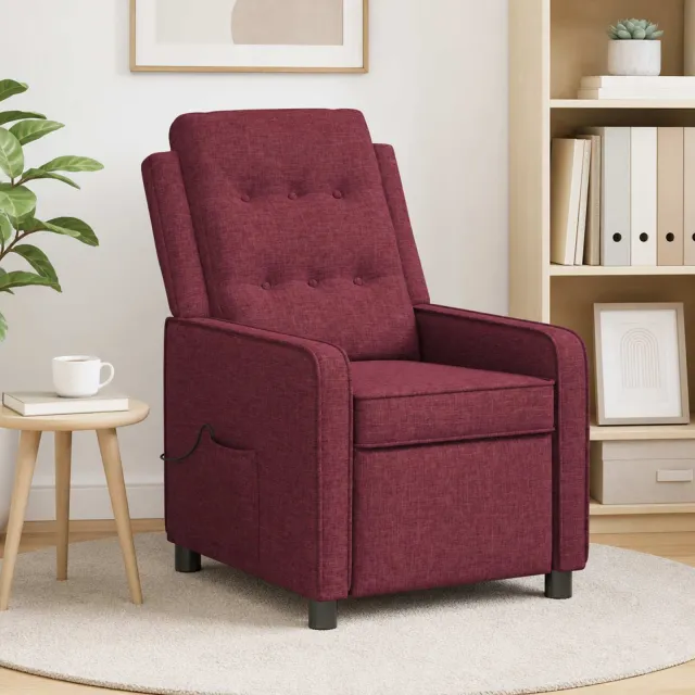 vidaXL Massage-relaxstoel Wijnrood 65 x 93 x 102 cm Stof, foto 2