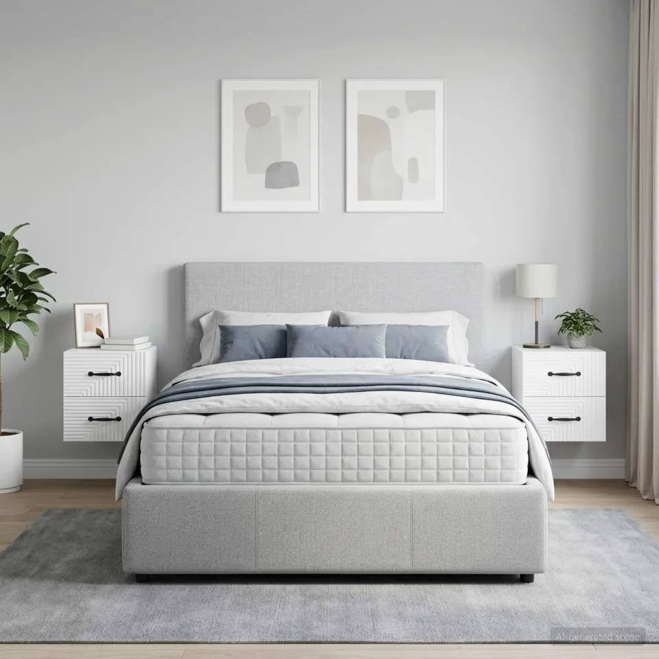 vidaXL Wandbeugel Bedkast 2 st Hoogglans Wit 34,5 x 33 x 40 cm, foto 4