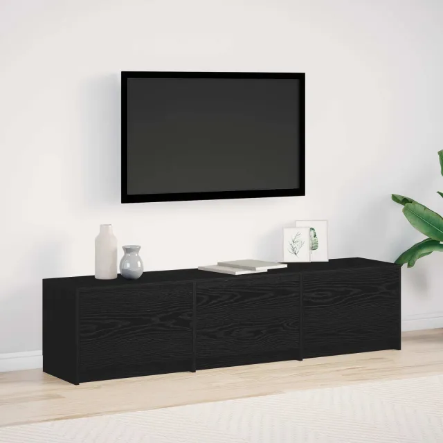 vidaXL TV-kast Zwart Eiken Bewerkt hout, foto 2