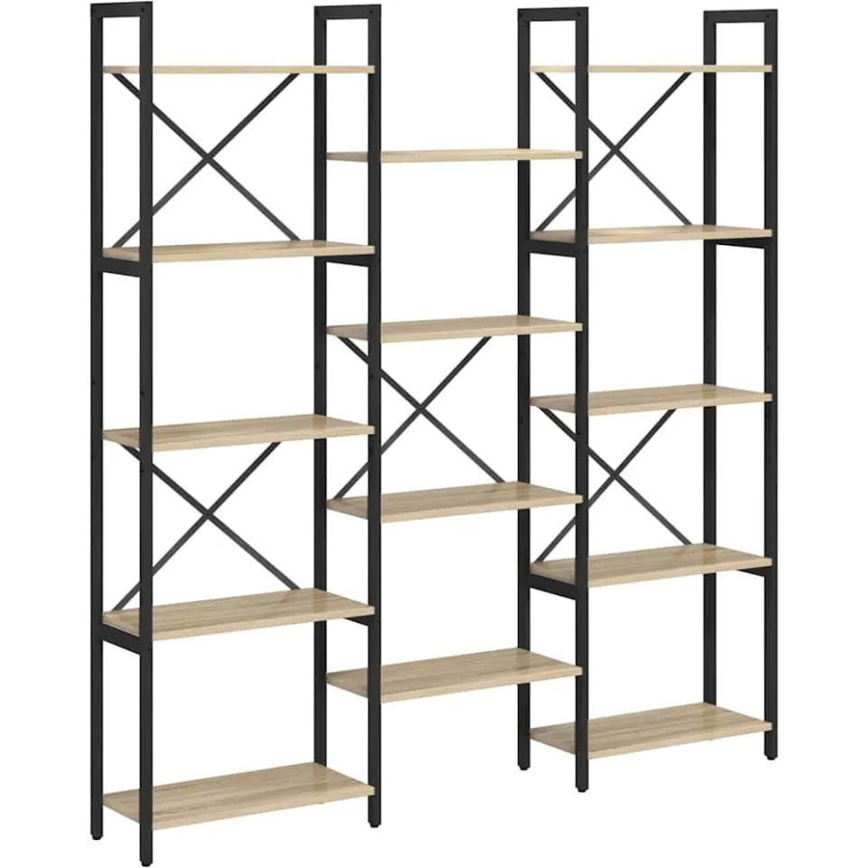 vidaXL Boekenkast 156 x 25 x 167 cm Bewerkt hout Sonoma Eiken, foto 3