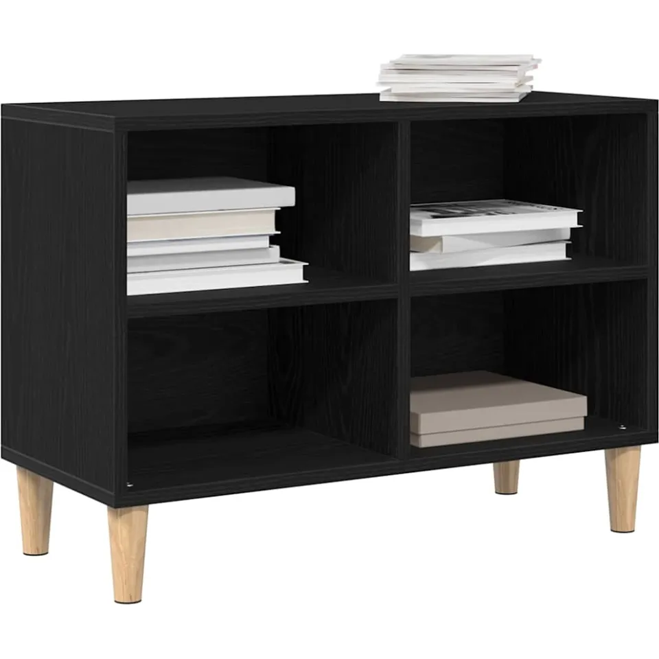 vidaXL TV-kast 69,5 x 30 x 50 cm Zwart Eiken Bewerkt hout