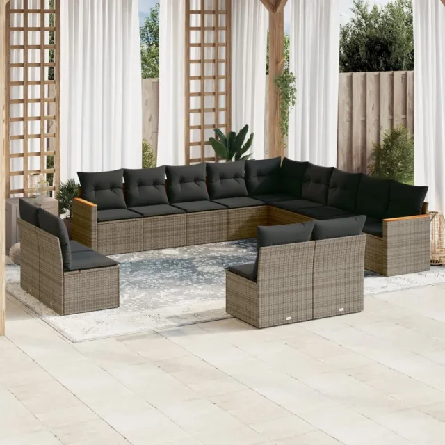 vidaXL Patio Sofa Set 13-zits Grey, foto 2