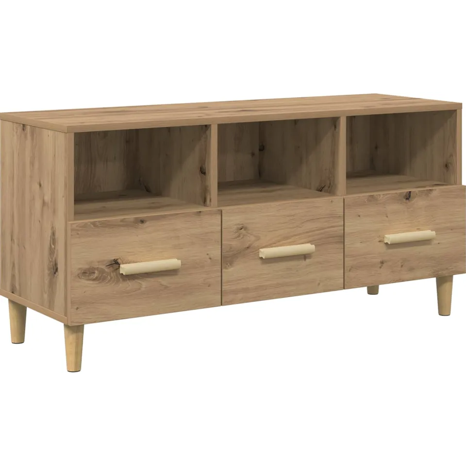 vidaXL TV-kast 102 x 36 x 50 cm Ambachtelijk eiken Bewerkt hout, foto 3