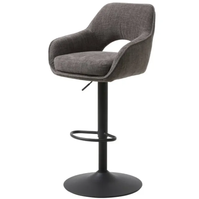 Meubelplaats Barstoel Cowley grijs - Top 455 - hoogteverstelbaar - draaibaar - barstoelen set van 2