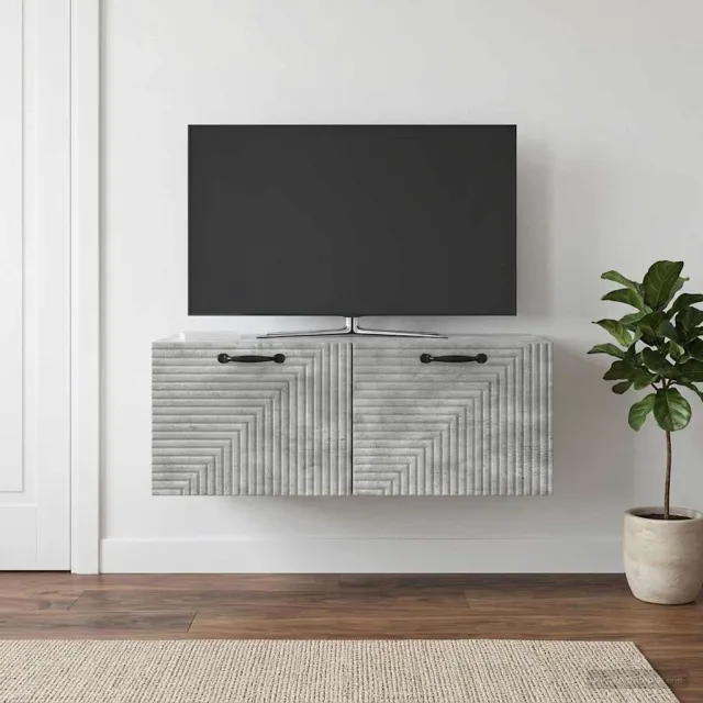 vidaXL Wandbeugel TV-kast Betongrijs 78,5 x 41 x 30 cm Bewerkt hout