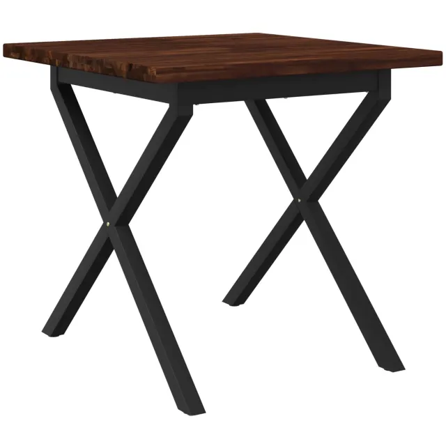 vidaXL Vierkante - Eettafel - 70 - x - 70 - x - 75 - cm - Massief - Acacia - Hout Donkerbruin en Zwart