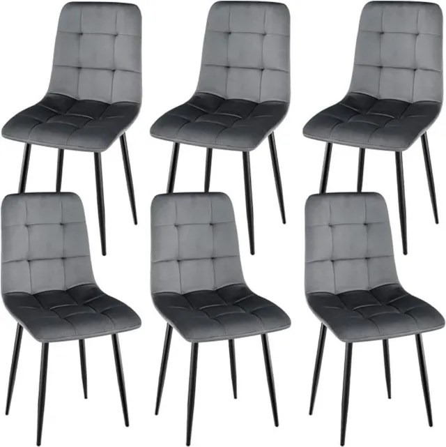 Thuys Stoelen 6 Stuks – Stoelen – 42 x 44 x 89cm – Donkergrijs