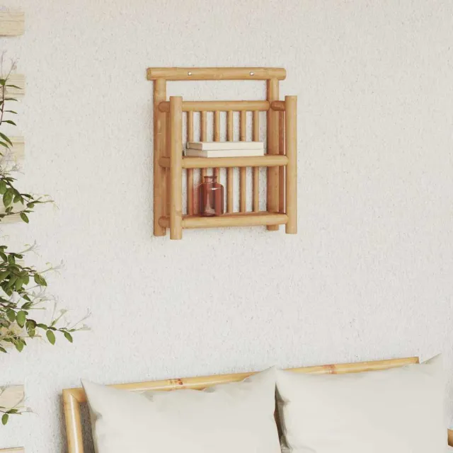 vidaXL Wandplank Muurmontage Naturel 40 x 13 x 44 cm Bamboe Bruin