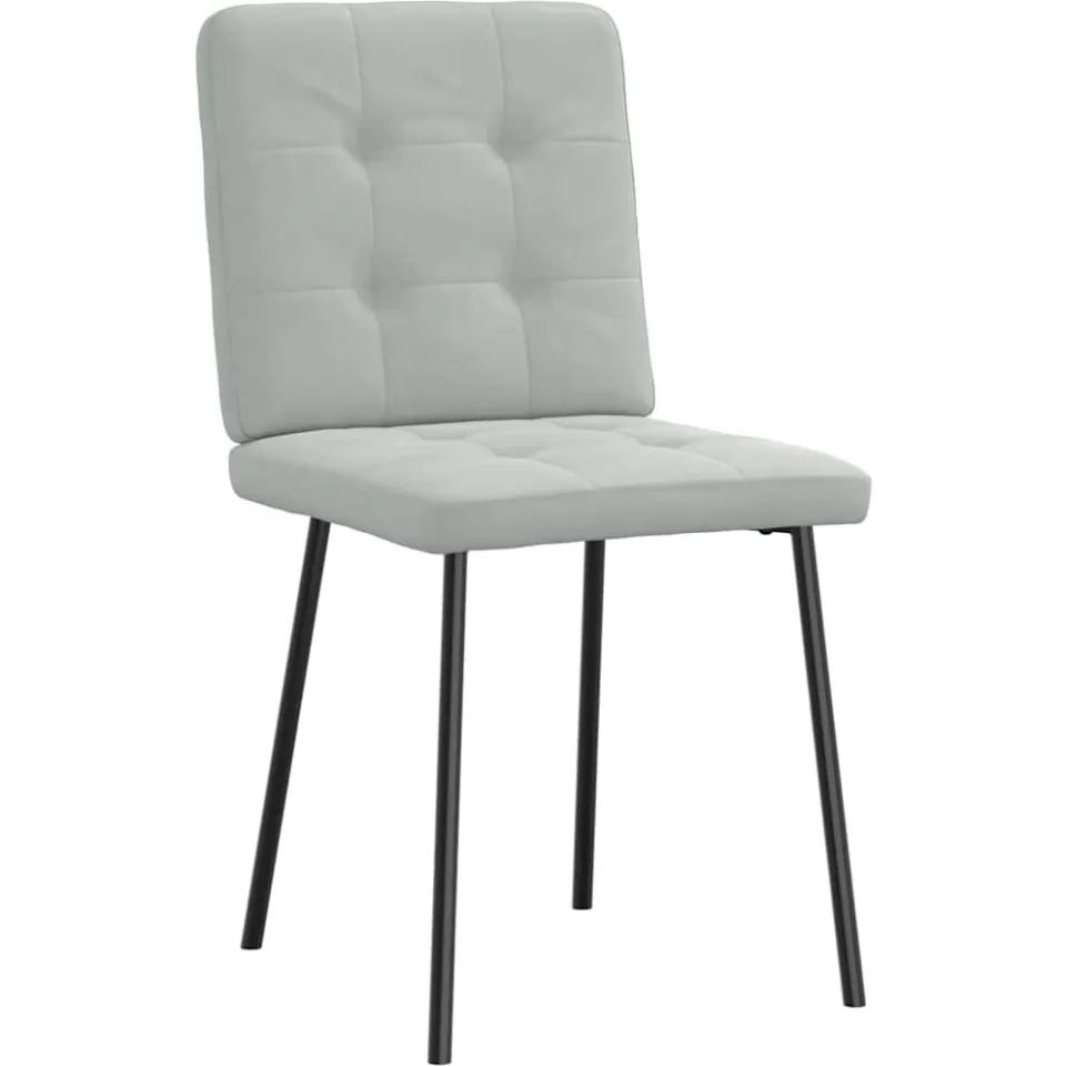 vidaXL Eetkamerstoelen 2 st fluweel lichtgrijs