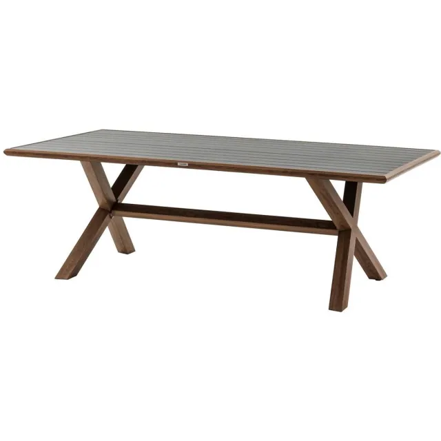 Hespéride Aluminium tuintafel voor 8 personen met kruisvormig onderstel AXIOME gris graphite