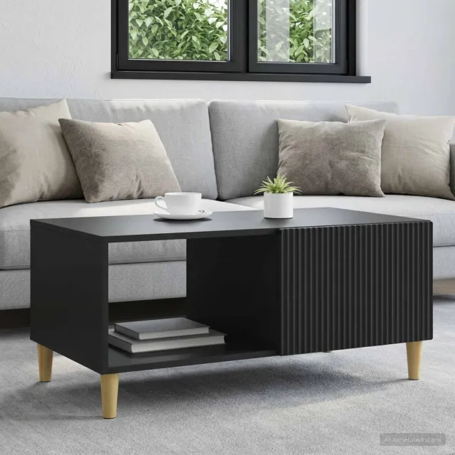 vidaXL Salontafel Zwart 90 x 50 x 40 cm Bewerkt hout