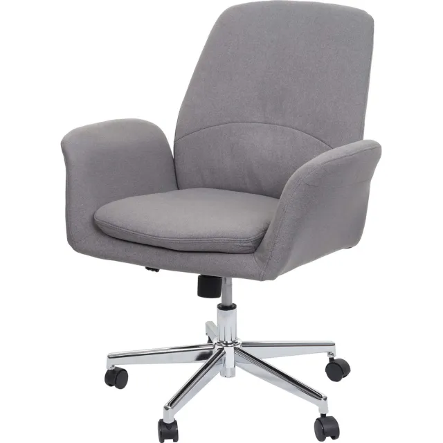 MCW Bureaustoel MCW-K23, bureaustoel draaistoel fauteuil, stof/textiel met armleuningen ~ grijs