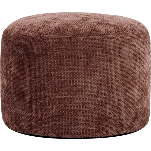 Icon Milano Poef - Ronde Zitzak Hocker - Chenille - Bordeaux