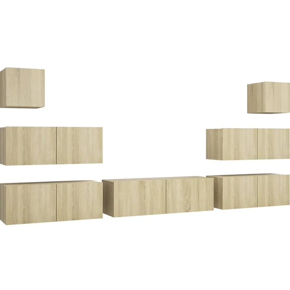 vidaXL 7-delige Tv-meubelset bewerkt hout sonoma eikenkleurig, foto 3