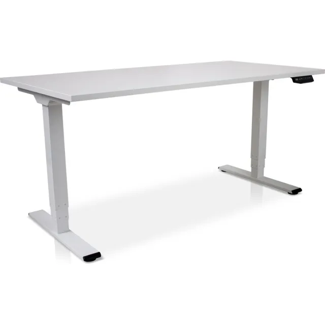 Multi Ratio Zit-sta bureau elektrisch verstelbaar - MRC COMFORT NEN-EN 527 | 180 x 80 cm | frame wit - blad wit | 130 cm hoog | 100KG draagvermogen Wit frame