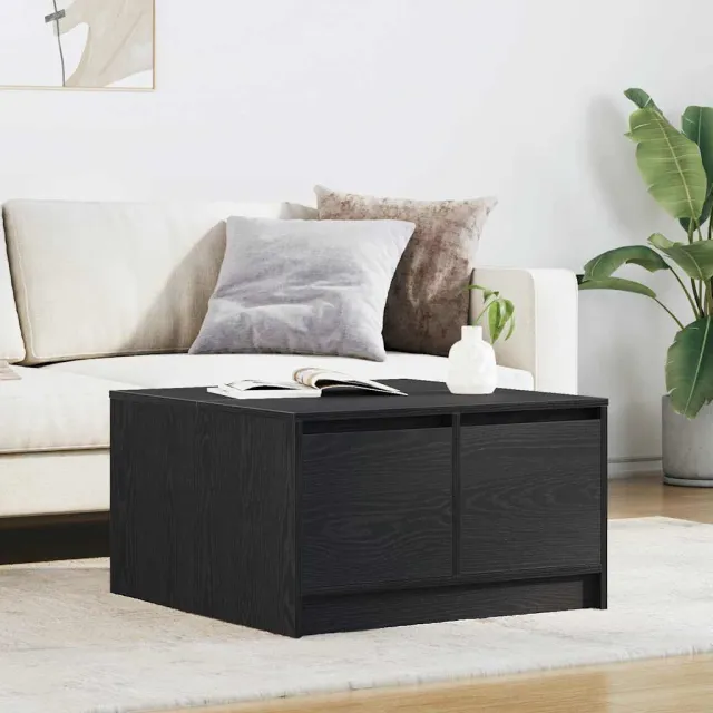 vidaXL Salontafel met lades 70,5x70x40 cm zwart eikenkleurig, foto 2