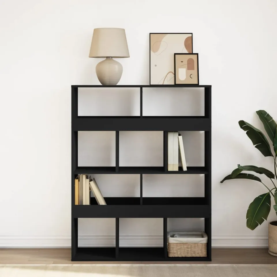vidaXL Boekenkast 100x33x125,5 cm bewerkt hout zwart, foto 2
