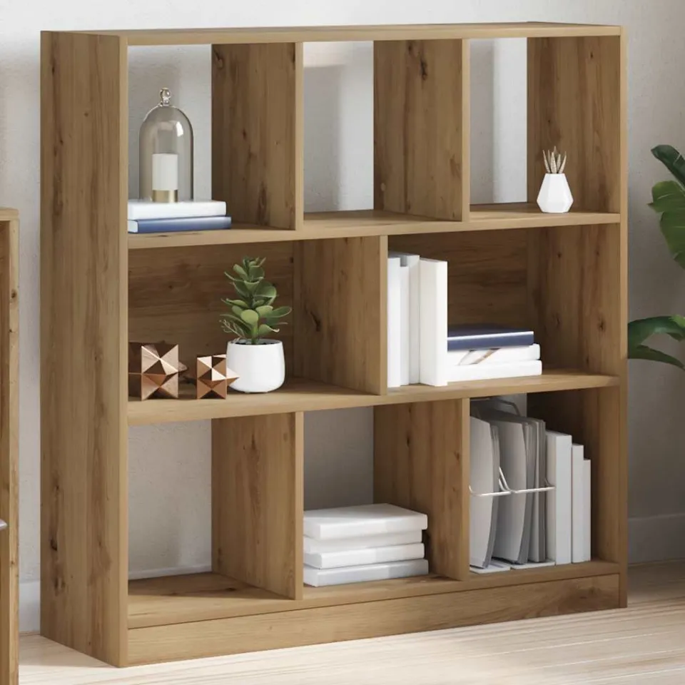 vidaXL Boekenkast 97,5x29,5x100 cm bewerkt hout artisanaal eikenkleur, foto 3