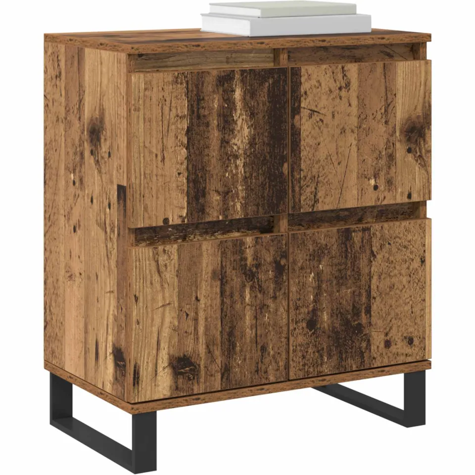 vidaXL Dressoir 3 st Oudhout 60 x 35 x 70 cm Bruin