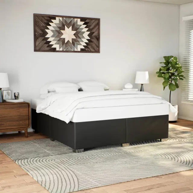 vidaXL Bedframe kunstleer zwart 200x200 cm