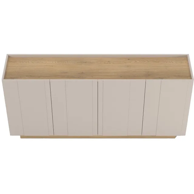 Vente-unique Buffetkast met 4 deuren - Beige en Natuurlijk licht ANARZA Beige, Natuurlijk licht