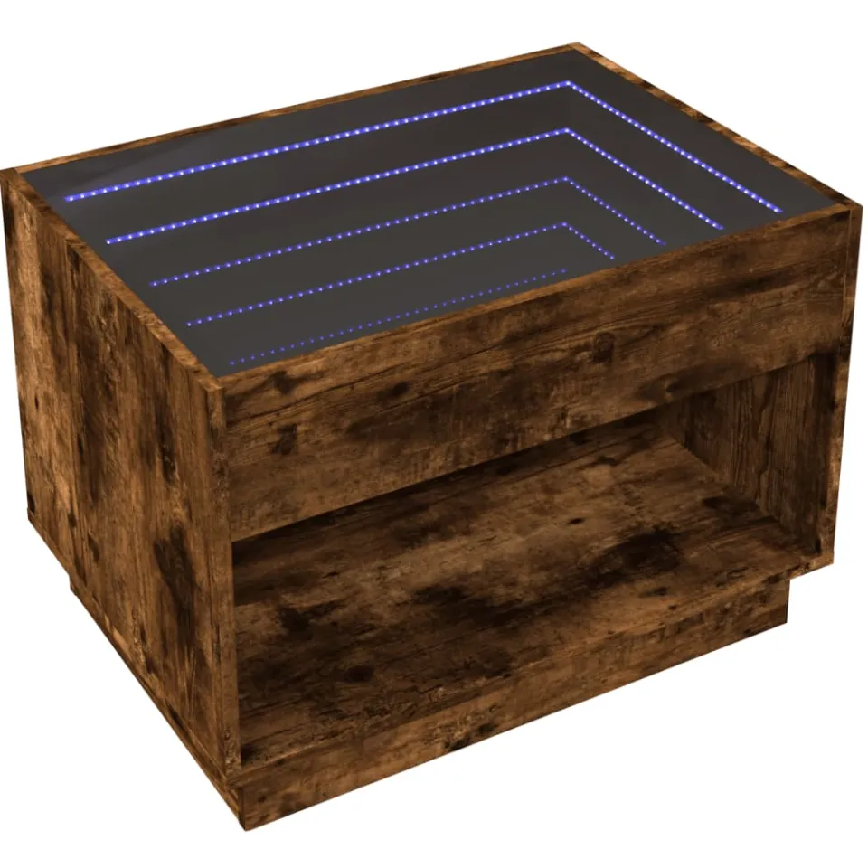 vidaXL Salontafel met Infinity LED 70x50x50 cm gerookt eikenkleurig Bruin