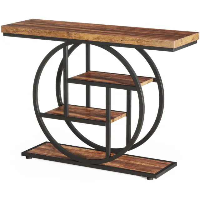 Happiq Consoletafel Novio - Sidetafel - Wandtafel - Haltafel - Donkerbruin - Voor Hal of woonkamer of Gang - 100cm