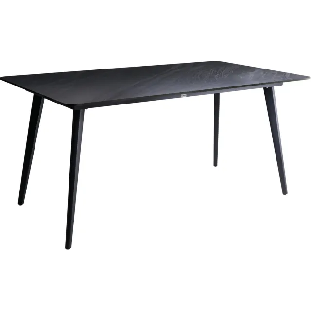 Beliani RODALLO - Tuintafel - Zwart marmer - 160 x 90 cm - Gesinterde steen