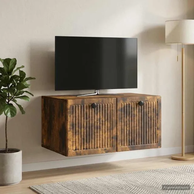vidaXL Wandbeugel TV-kast Gerookt eiken 59,5 x 41 x 30 cm Bewerkt hout Bruin