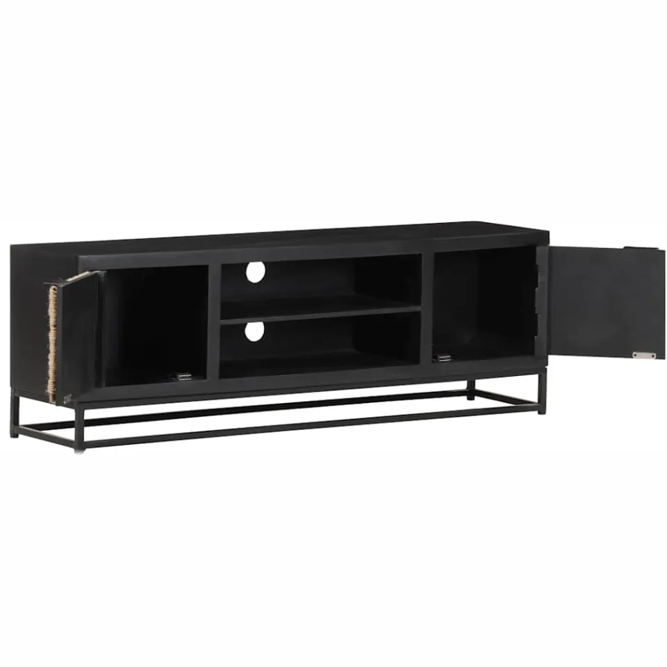 vidaXL Tv-meubel120x30x40 cm massief mangohout zwart, foto 3