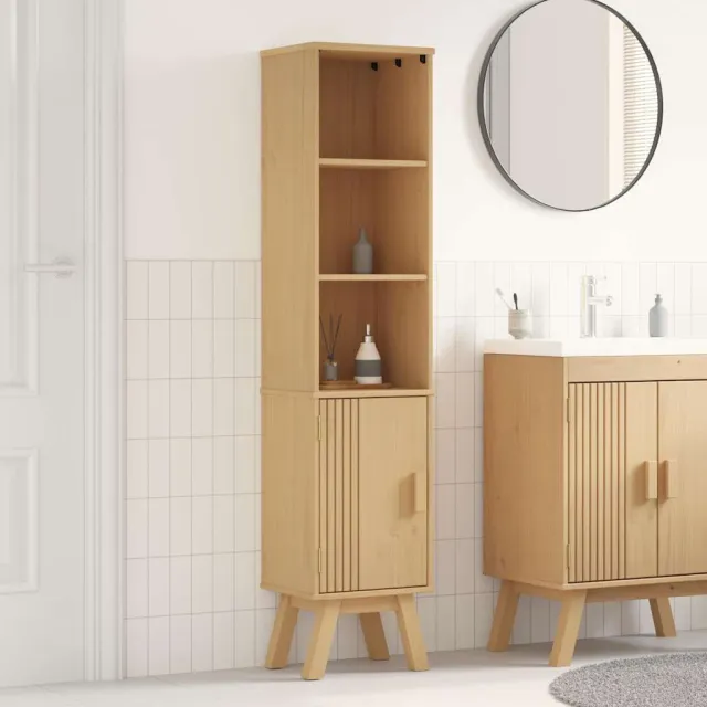 vidaXL Badkamerkast Olden Bruin 35 x 30 x 159 cm Massief grenenhout