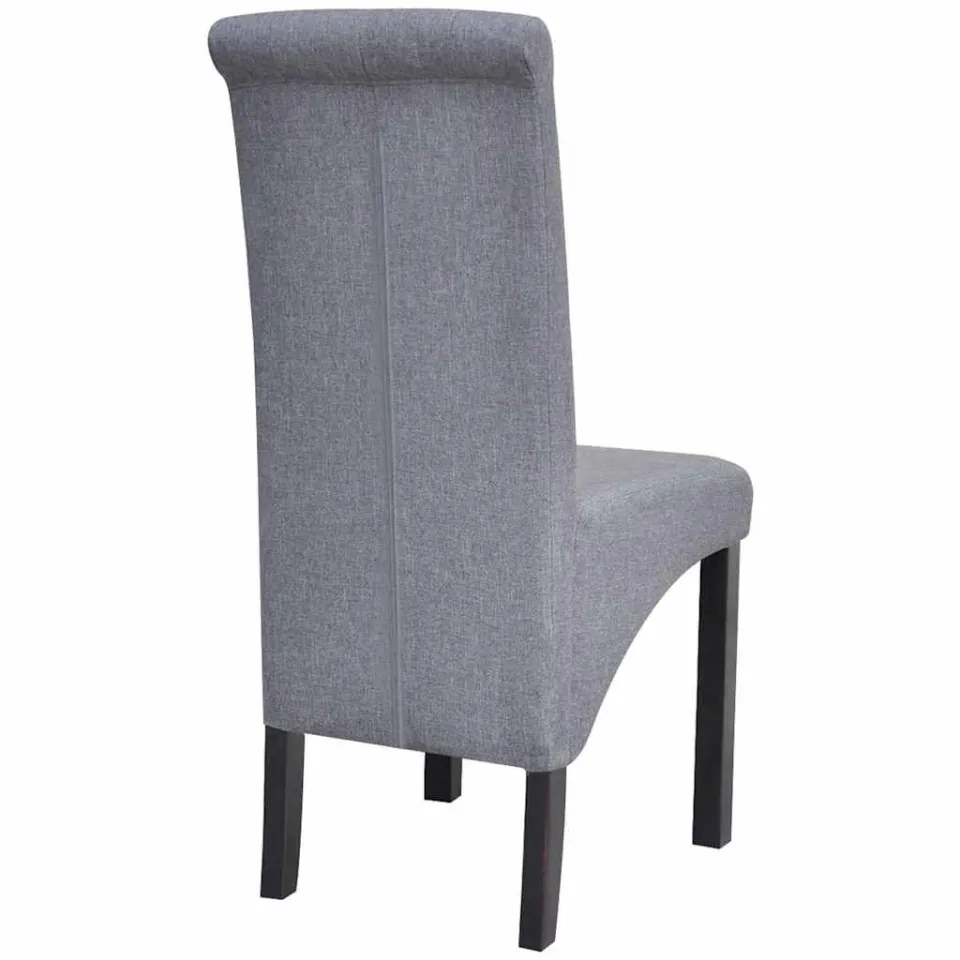 vidaXL Eetkamerstoelen 6 st stof lichtgrijs grijs, foto 4