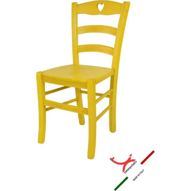 t m c s Tommychairs Cuore - Eetkamerstoel - 1 Stuk - Geel - Hout