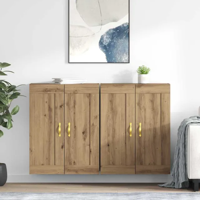 vidaXL Wandkast 2 st Artisan Eiken 69,5 x 34 x 90 cm Bewerkt hout, foto 2