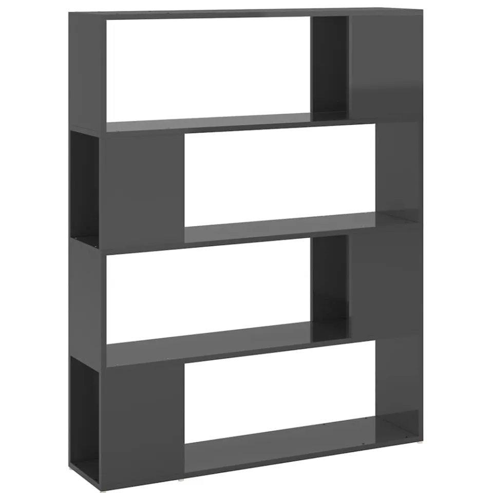 vidaXL Boekenkast/kamerscherm 100x24x124 cm hoogglans grijs