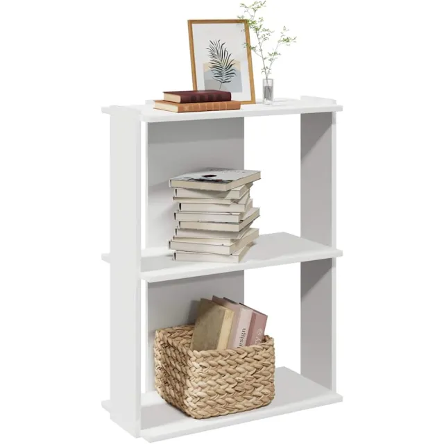 vidaXL Boekenkast 3-laags 60x30x80 cm bewerkt hout wit