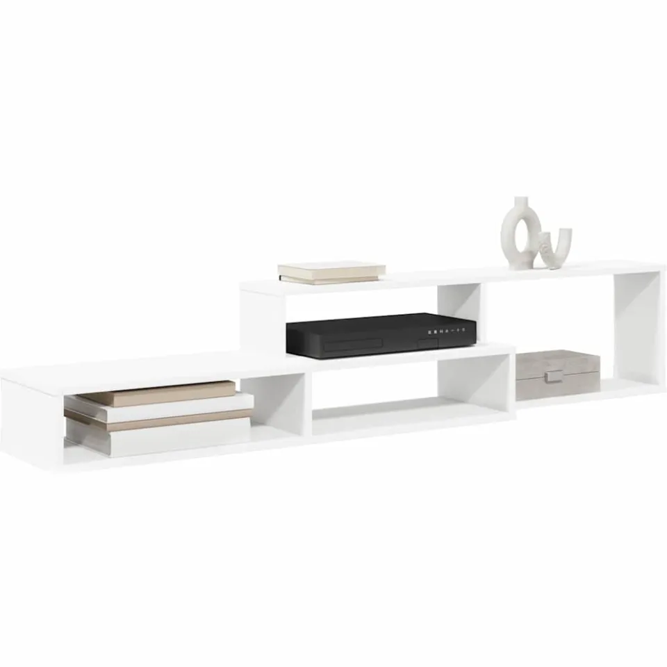 vidaXL TV-stand 150x25x28,5cm Bewerkt hout Wit