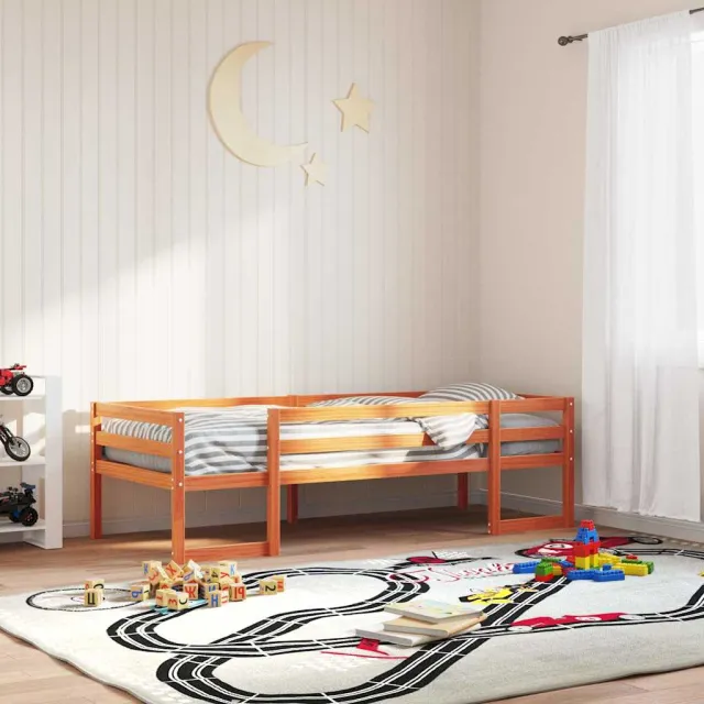 vidaXL Kinderbedframe massief grenenhout wasbruin 75x190 cm