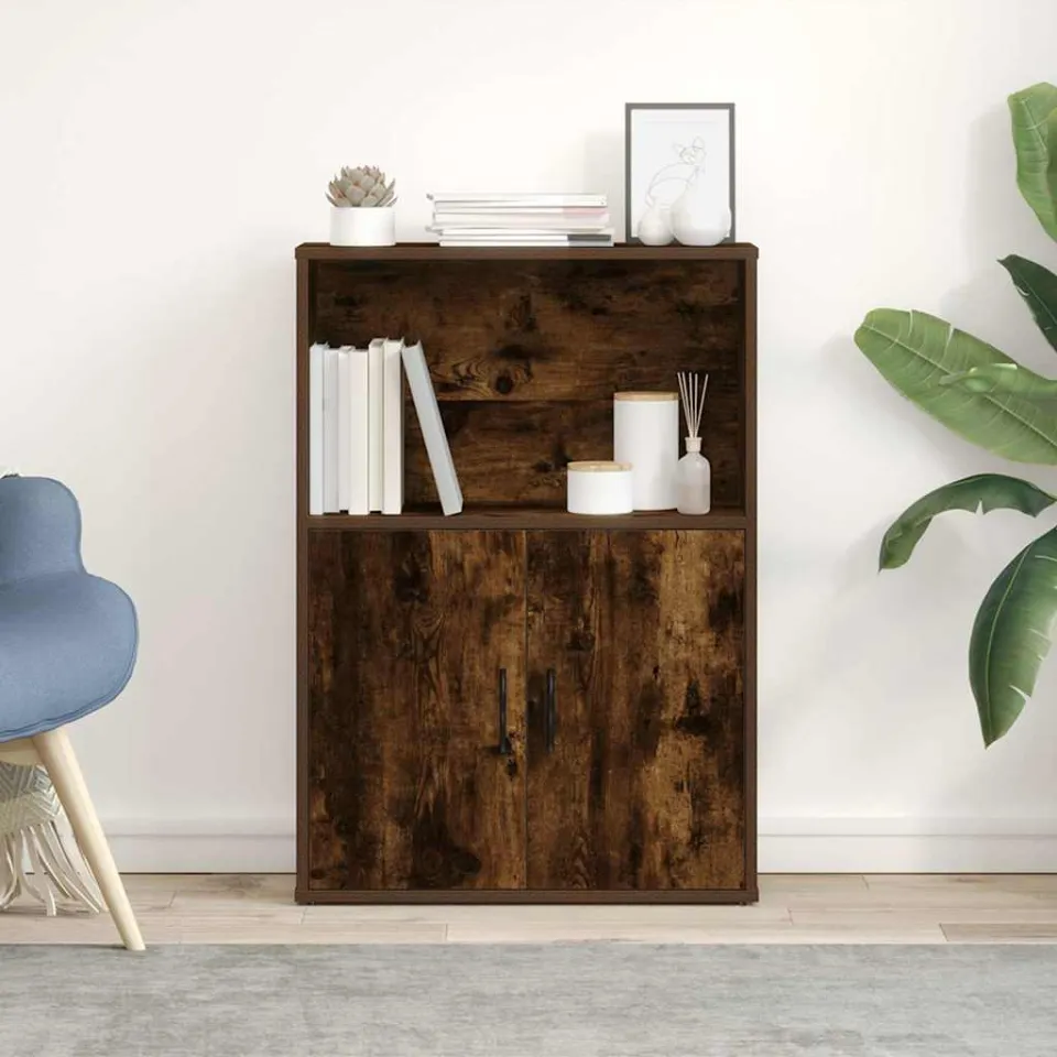 vidaXL Boekenkast 60x24x85 cm bewerkt hout gerookt eikenkleurig, foto 2