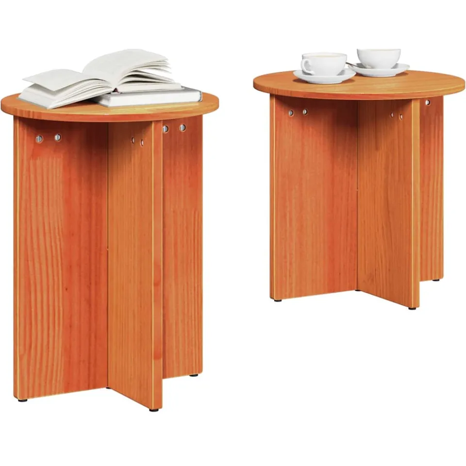 vidaXL Salontafel 2 st Wasbruin 41.5 x 41.5 x 46 cm Beige